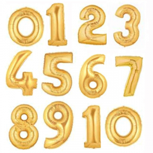 Foil Number Balloon - Golden