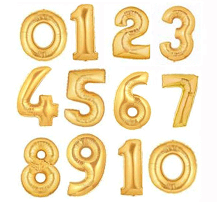 Foil Number Balloon - Golden
