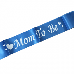MOM TO BE Sash - White,Pink & Blue