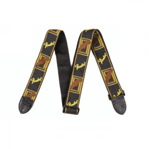 Fender High Quality Adjustable Guitar Strap - Black & Yellow Contrast