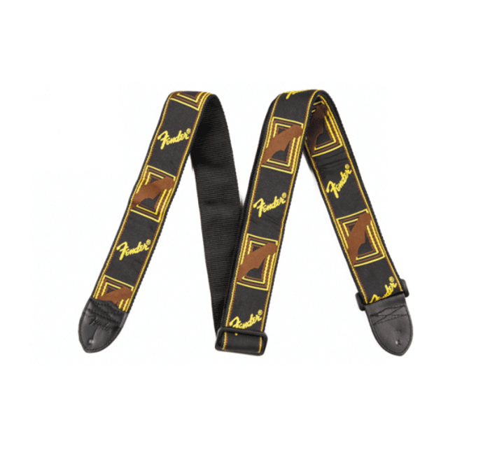 Fender High Quality Adjustable Guitar Strap - Black & Yellow Contrast
