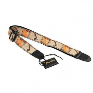 Fender High Quality Adjustable Guitar Strap - Camel & Brown Contrast