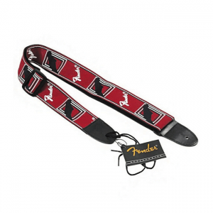 Fender High Quality Adjustable Guitar Strap - Red & White Contrast