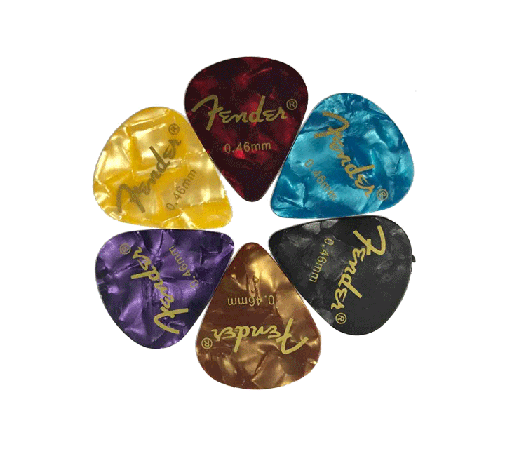 Pack of 6 Fender Guitar Picks - 0.46mm