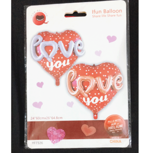 Love You Heart Shape Foil Balloons