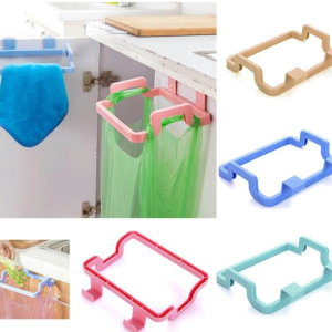 Kitchen Cabinet Door Garbage Holder Trash Bag Garbage Holder Plastic Bracket Towel Hanging Holder Clip Organizer for Smart Kitchen
