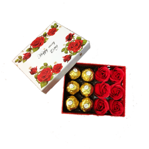 Valentines Day Cute Chocolate Gift Box with Fragrance Blossom Flowers Birthday Gift Anniversary Gift Premium Gift Box