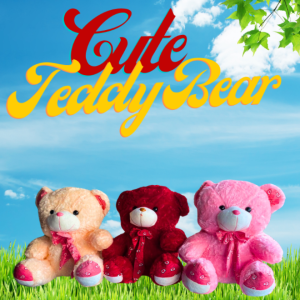 100cm (3.5ft) Teddy Bear Big Size – Pink Red Beige Color