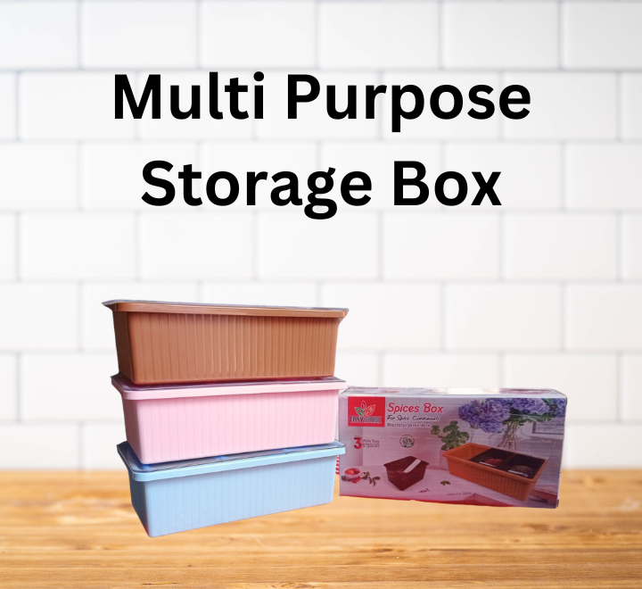 Multipurpose Spice Box For Spice Condiments Rectangle Shape Spice Box With Tray & Spoons - Image 6