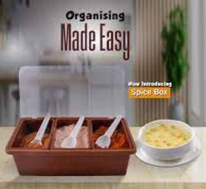 Multipurpose Spice Box For Spice Condiments Rectangle Shape Spice Box With Tray & Spoons